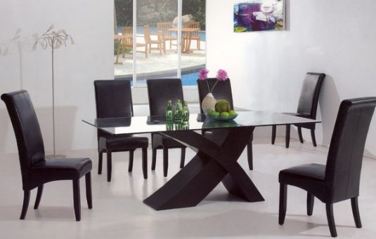 contemporary-dining-room-tables-remodeling-stylish-with-black-furniture-535x341