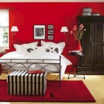 sypialnia w odcieniach czerwieni